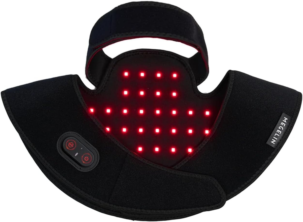 MEGELIN Infrarottherapie, Schwarz, WrapLux für Nacken & Schultern, mit 72LEDs, Infrarotlampe für Schmerzlinderung und Entspannung