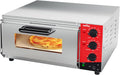 crosson Pizzaofen, Schwarz, elektrischer Profi- mit 400x400 mm Backfläche aus, Brot und Backwaren, unabhängige Ober- und Untertemperatur bis 350℃