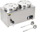 SAIYERUS Speisenwärmer, 220 V, 7 L, Silber, Kommerzieller, Elektrischer Suppenwärmer, Temperatur 30-85°C, für Käse/Hot Dog/Reis