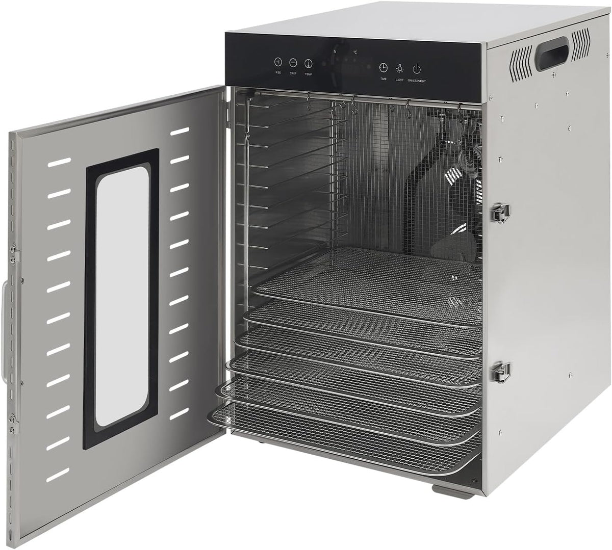 SFTYEI Dörrautomaten, 1350 W, Schwarz, Dörrautomat 16-stufig, Für Kochen, Gewerbe