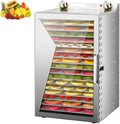 TUPOSTAR Dörrautomaten, 800 W, Edelstahl 304 + gehärtetes Glas, Silber, Gewerblicher DöRrautomat, 18 EinschüBe