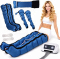 ZHNANDAMAI Fußmassagegeräte, Blau, Beinmassagegerät mit 6 Luftkammern und pneumatischer, Lymphdrainage-Gerät mit Timer von 0