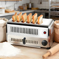 GSHSHOU Toaster, 3200 W, Edelstahl, Schwarz, Gewerblicher Pop-up- für 6 Scheiben, mit Einstellbaren Röstgraden und Einem Extra Breiten