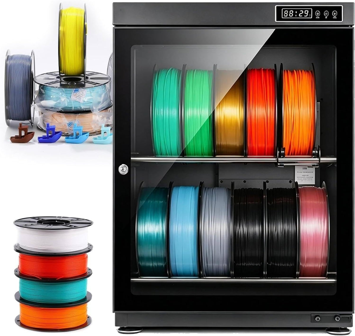 GAYAYAS Verdampfungs- & Trocknungsausrüstung, 70 L, Grau, Trockenschrank für 3D-Druckfilament, feuchtigkeitsbeständiger Schrank