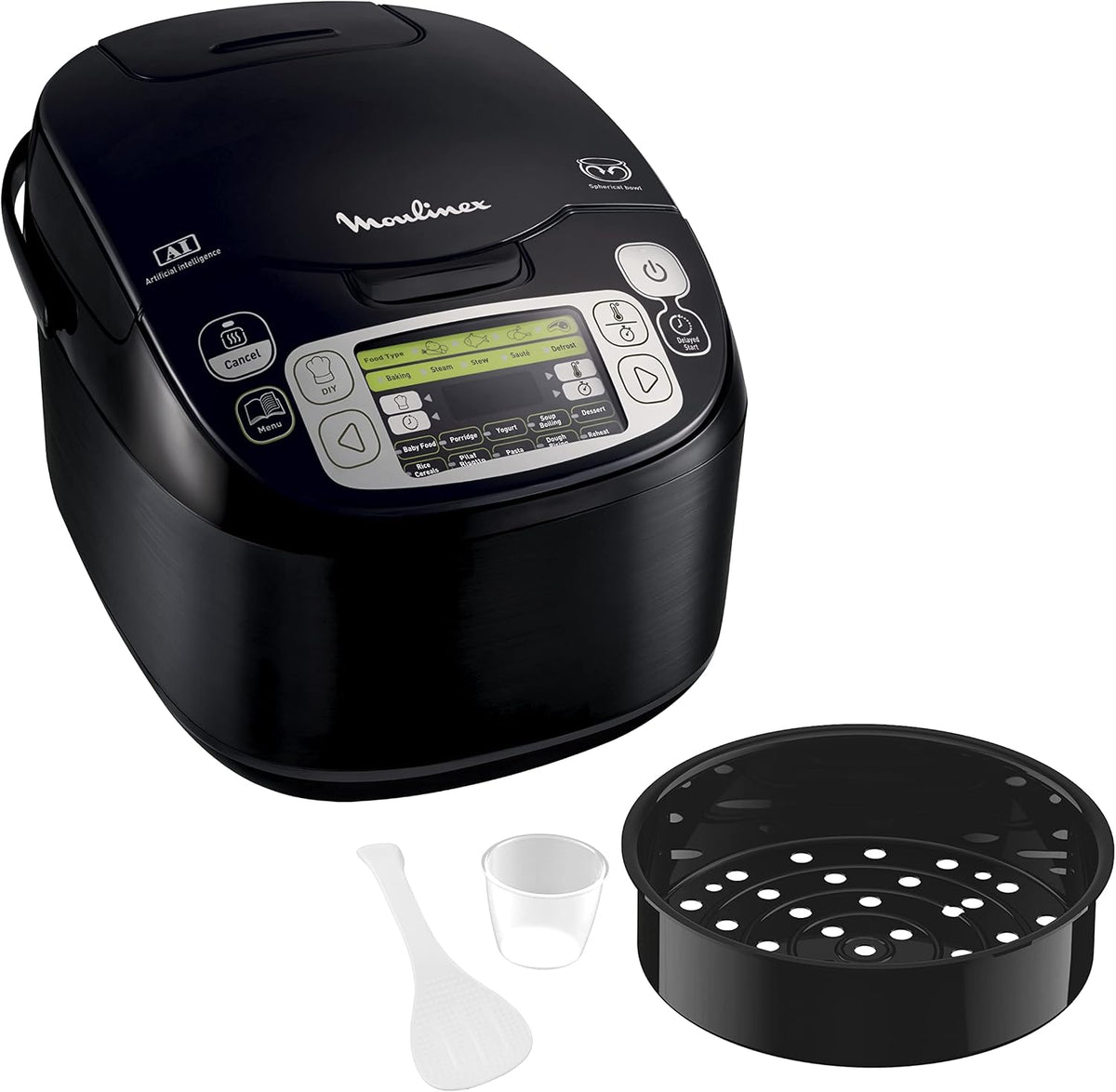 Moulinex Multikocher, 5 Liter., 750 W., Schwarz, MK815800 43 in 1 Schongarer, 750 W