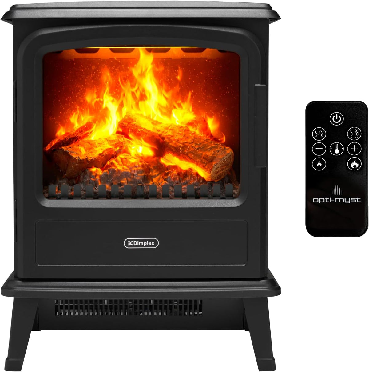 DIMPLEX Elektrokamin, 1000 W, 2000 W, Schwarz, Evandale - mit Heizung und Kaminfeuer - / - Wasserdampf