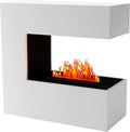 KAMINLICHT Elektrokamin, 80x80x37 cm, Weiß, Wasserdampf Kamin Room Divider (Standkamin) - mit, Knistereffekt & Fernbedienung