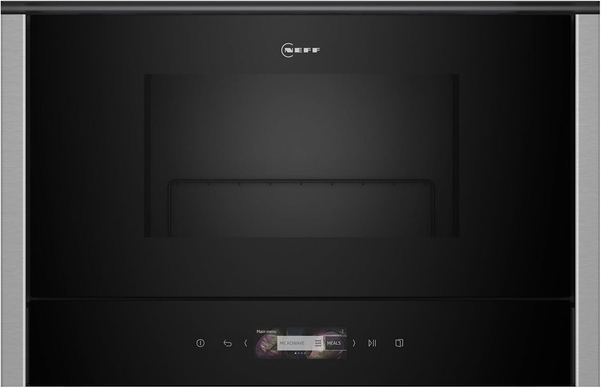 Neff Mikrowelle, 40 x 60 cm, Silber, NL4GR31N1, N 70, Einbau-, Integrierbare mit Grill, Full Touch TFT-Display, Automatikprogramme