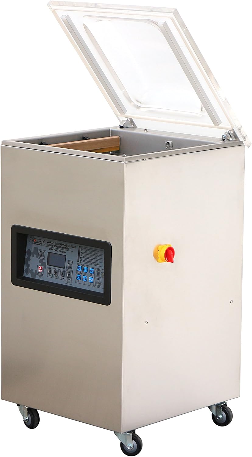 ROTEK Vakuumierer für Einmachgläser, Silber, Kammer Vakuumiergerät mit Edelstahlgehäuse, Industrie-Vakuumpumpe