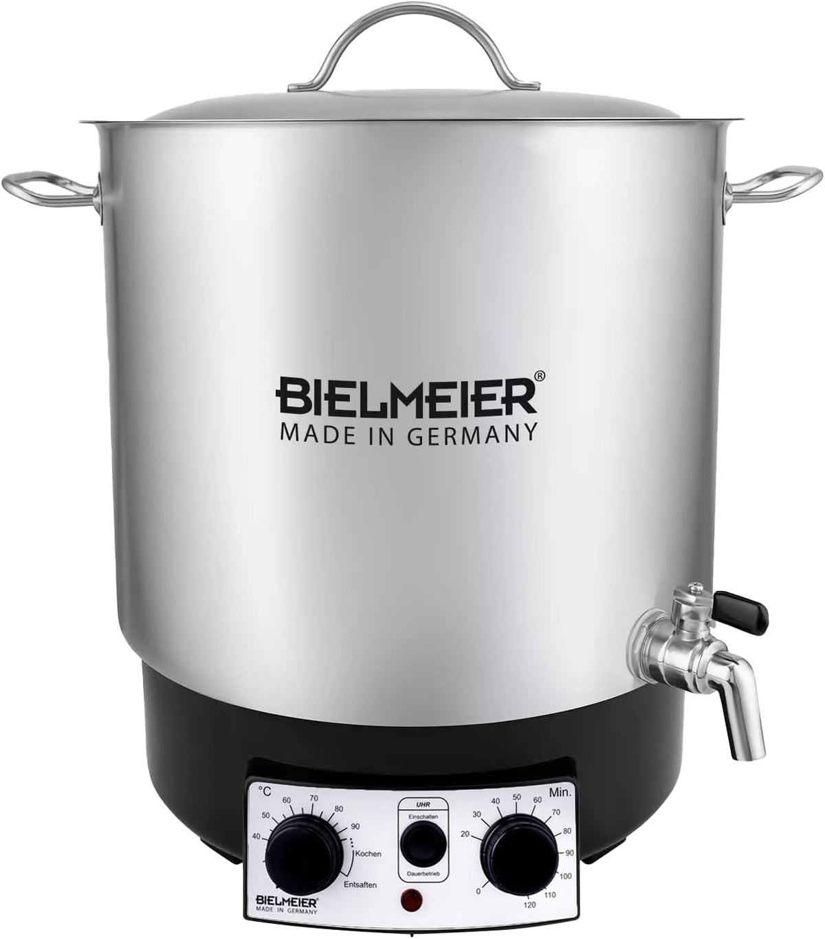 Bielmeier Einkochautomaten, 1800 W, 29 L, Silber, Einkochautomat Edelstahl 18/10, Einkochtopf elektrisch