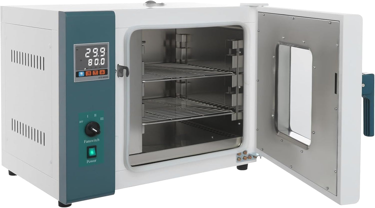 ZNLLQZN Dörrautomaten, 1000 W, Grau, 2 Ebenen Heißlufttrockner, Trockenschrank mit 60Min Timer, Dörrgerät, RT+10