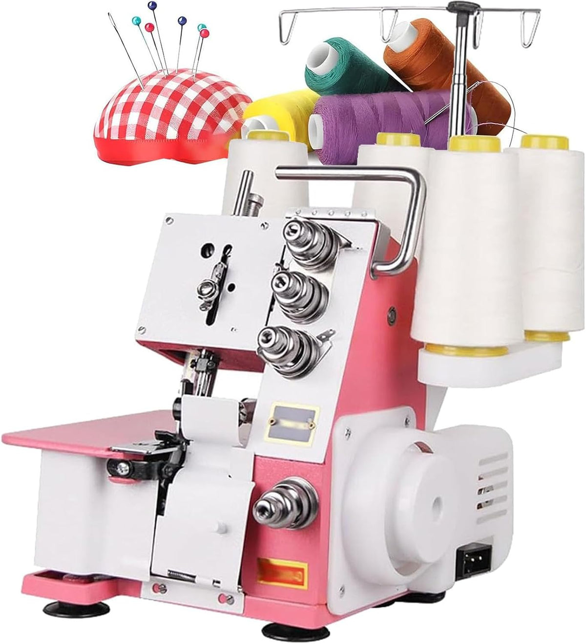 Robuste Overlock-Nähmaschinen, 3,5 Mm, 4 Mm, Schwarz, Elektrische Nähmaschine Mit 1200 U/min, 4-fadenhalter Und Led-beleuchtung