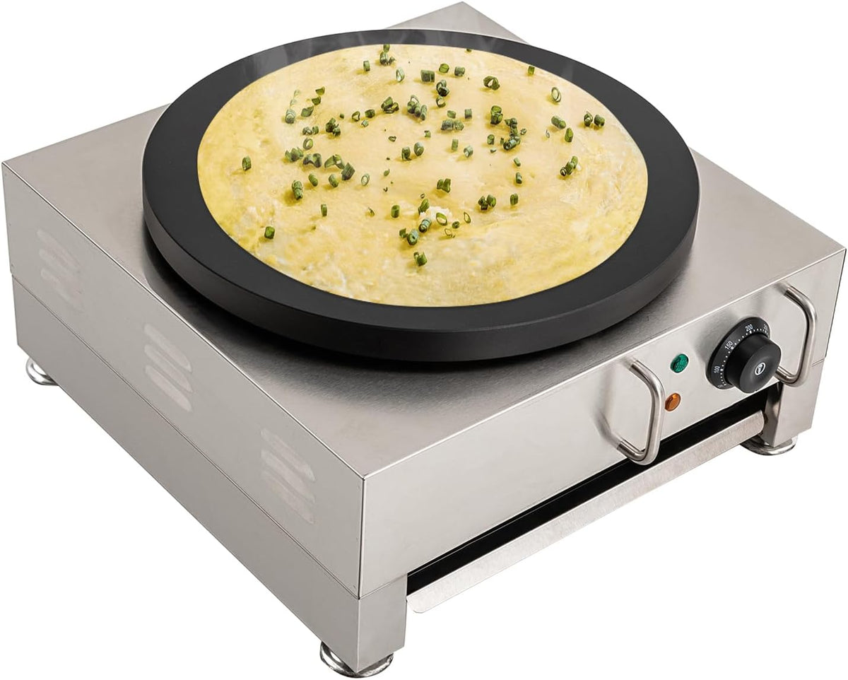 Loobiiny, 2.8kw, 2800 W, 40 cm, 201 Edelstahl, Gusseisen, Braun, Pfannkuchen Maker Pancake Maker Pancake Pfanne Elektrisch