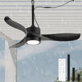 KZT Deckenventilator, 106CM, Weiß, Outdoor mit Beleuchtung und Fernbedienung IP65 Wasserdicht