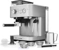 KitchenAid Kaffeemaschine, Silber, mit mahlwerk I Halbautomatische Espressomaschine I, Milchkännchen, Bohnenbehälter (Edelstahl)