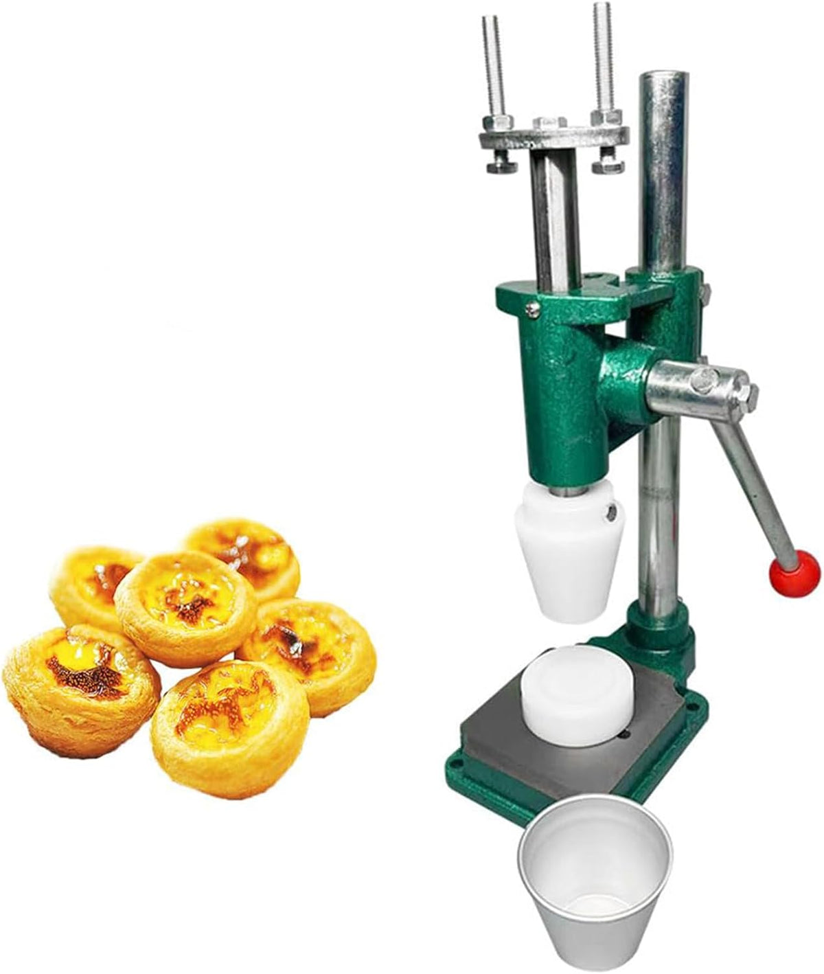 Manuelle Monitor, Silber, Eierkuchenpresse Maschine - Edelstahl Tart Crust Maker für, Mini Pies, Gebäckschalen - Einfaches Backwerkzeug für Zuhause &