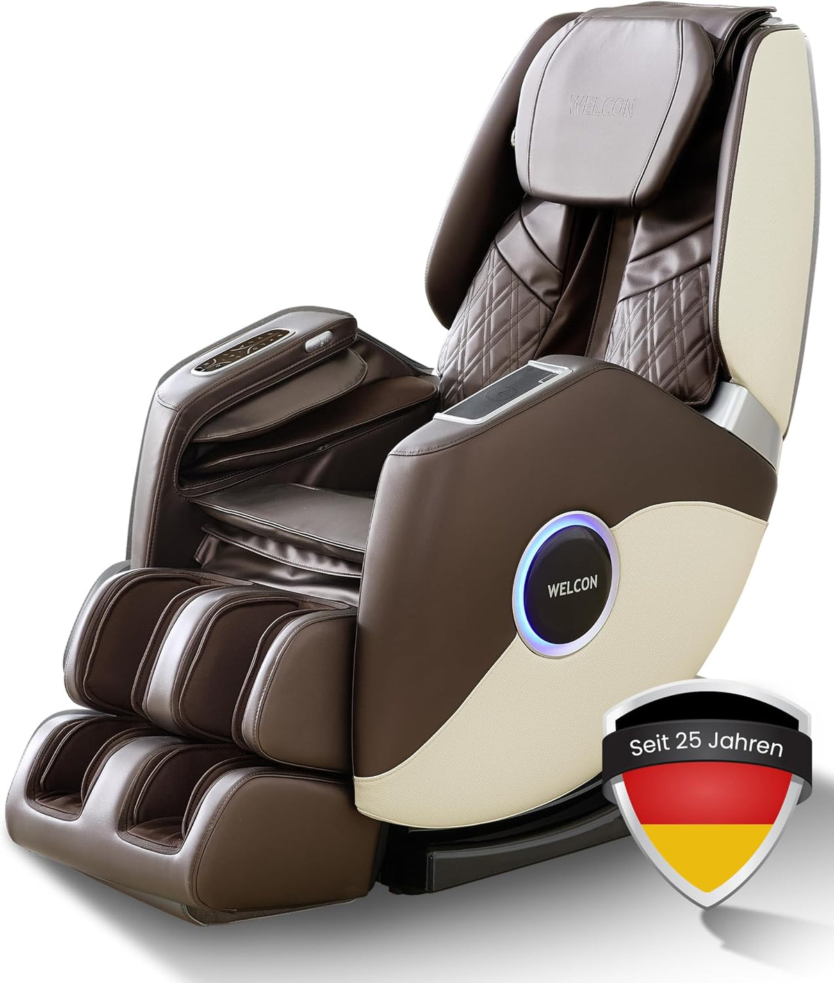 WELCON Relaxsessel, Beige/Braun, EASYRELAXX Plus 4D Massagesessel elektrisch Beige-Braun, Sessel elektrisch mit Shiatsu Massage