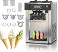 Sihao Eismaschine, 2200 W, 28 L, 6 L, Schwarz, Kommerzielle, Kommerzielle Soft, Gewerbliche Eiscrememaschine mit 3 Aromen & 2 x & LED-Panel