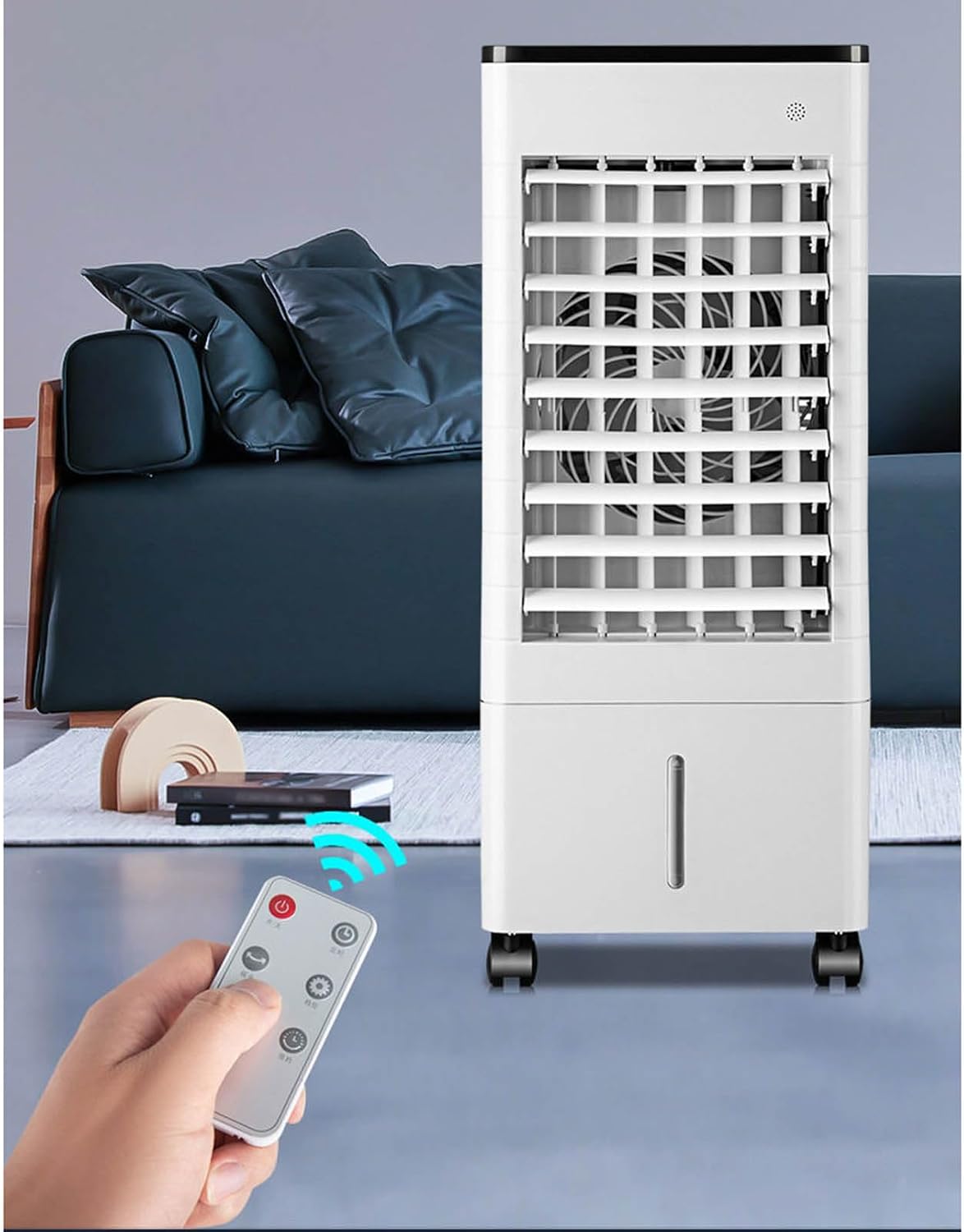 MESCXTY Kühlschrank, Weiß, kanallose Klimaanlage mit 15-Stunden-Timer und, Fernbedienung, 9-Liter-Wassertank und 3-stufigem Ventilator für Zimmer