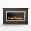 GLOW FIRE Elektrokamin, 158x97x33 cm, Schwarz, GF Core mit Heizung und Kaminfeuer (Standkamin Rhea Oak) -, Heizlüfter