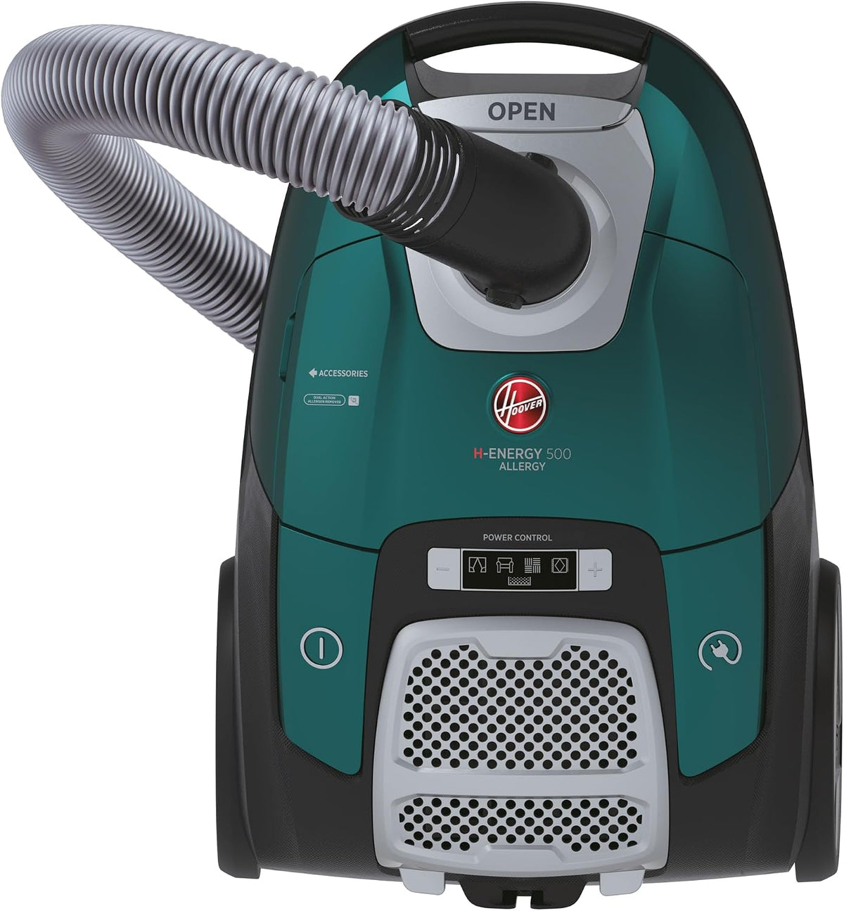Hoover HE530ALG Staubsauger, HE530ALG, 3,5 L, Schwarz, Boden mit Beutel & HEPA-Filter, extra leiser (69 dBA) mit automatischem