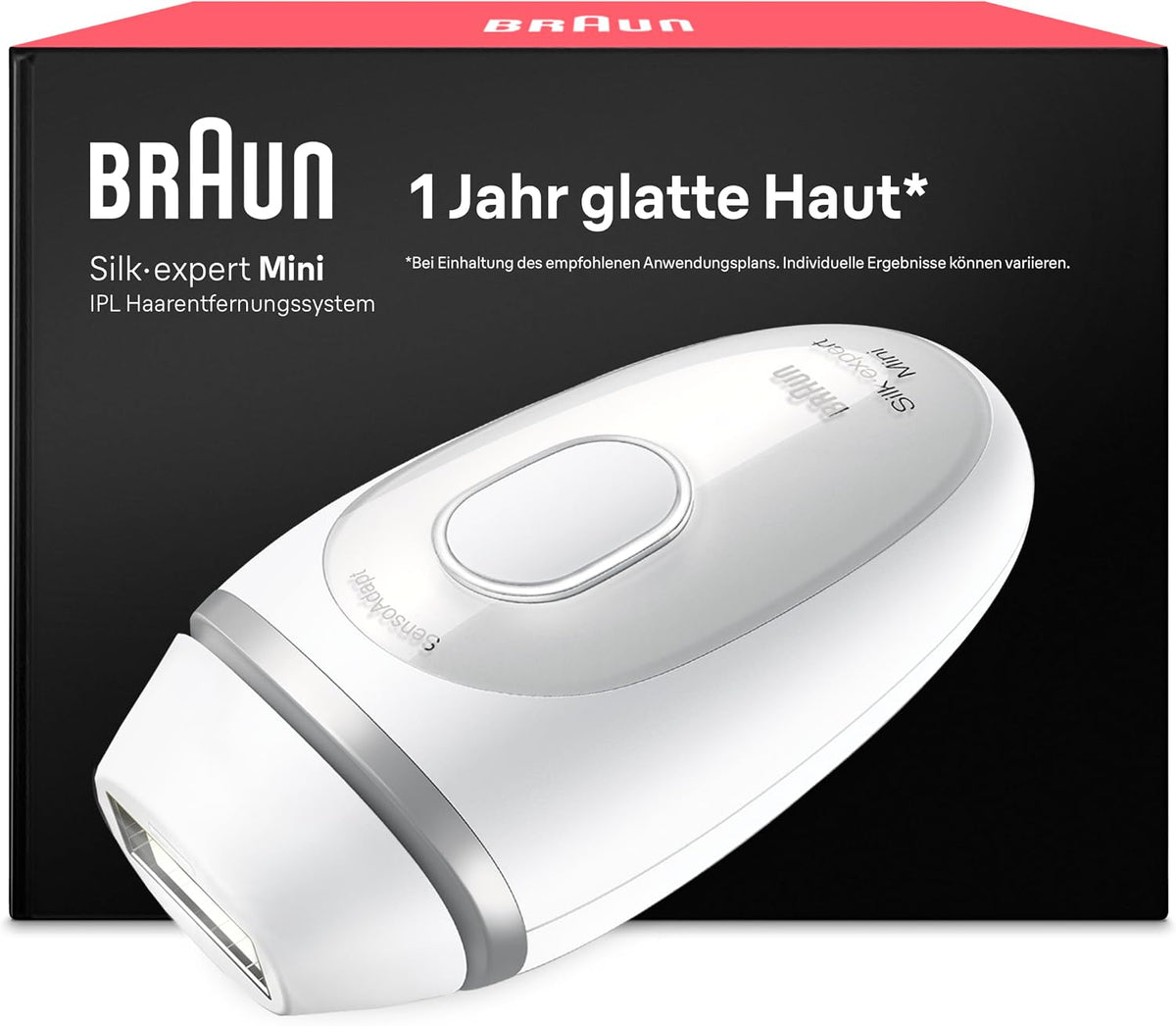 Braun Systeme, Braun/Weiß/Silber, IPL Geräte Haarentfernung Silk·expert Mini, PL1100, Alternative Laser Haarentfernung für Zuhause
