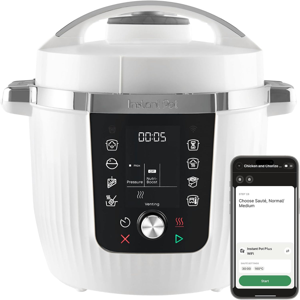 Instant Pot Multikocher, 5,7 l, Weiß, Pro 10-in-1-, Schnellkochtopf, Schongarer, Reiskocher, Sauteuse, Joghurtbereiter
