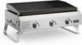 onlyfire Gasgrill, Silber, 3-Brenner Tisch, Edelstahl Plancha