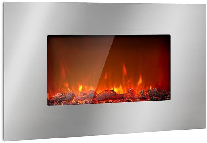 Klarstein Elektrokamin, 2000 W, Schwarz, Elektro Heizungen für Wohnzimmer & Innenräume, Elektrischer Kamin mit LED Flammen