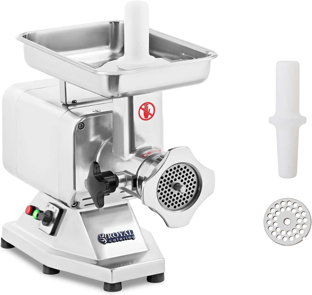 Royal Catering Fleischwölfe, 1100 W., 220 kg, 8 mm, Silber, RCFW-220PRO Fleischwolf Wurstmaschine Fleischmaschine