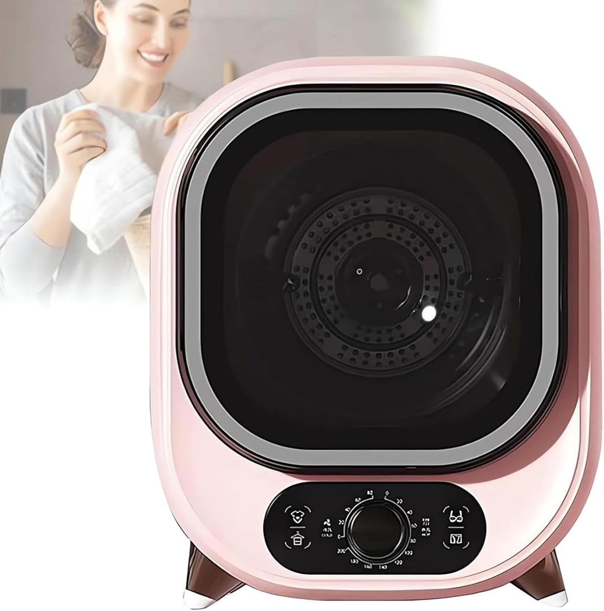 BoTongSiHai Wäschetrockner, 0,8 Kg, 5 Kg, Rosa, Tragbarer Kondensentrockner Klein, Kapazität, Kompakter Schleudertrockner
