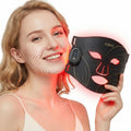 XSSNVV Sofa, Blau, LED Maske Gesicht, Kabellos Lichttherapie Gesichtsmaske mit 4 Modi, für Anti-Aging, Hautklärung