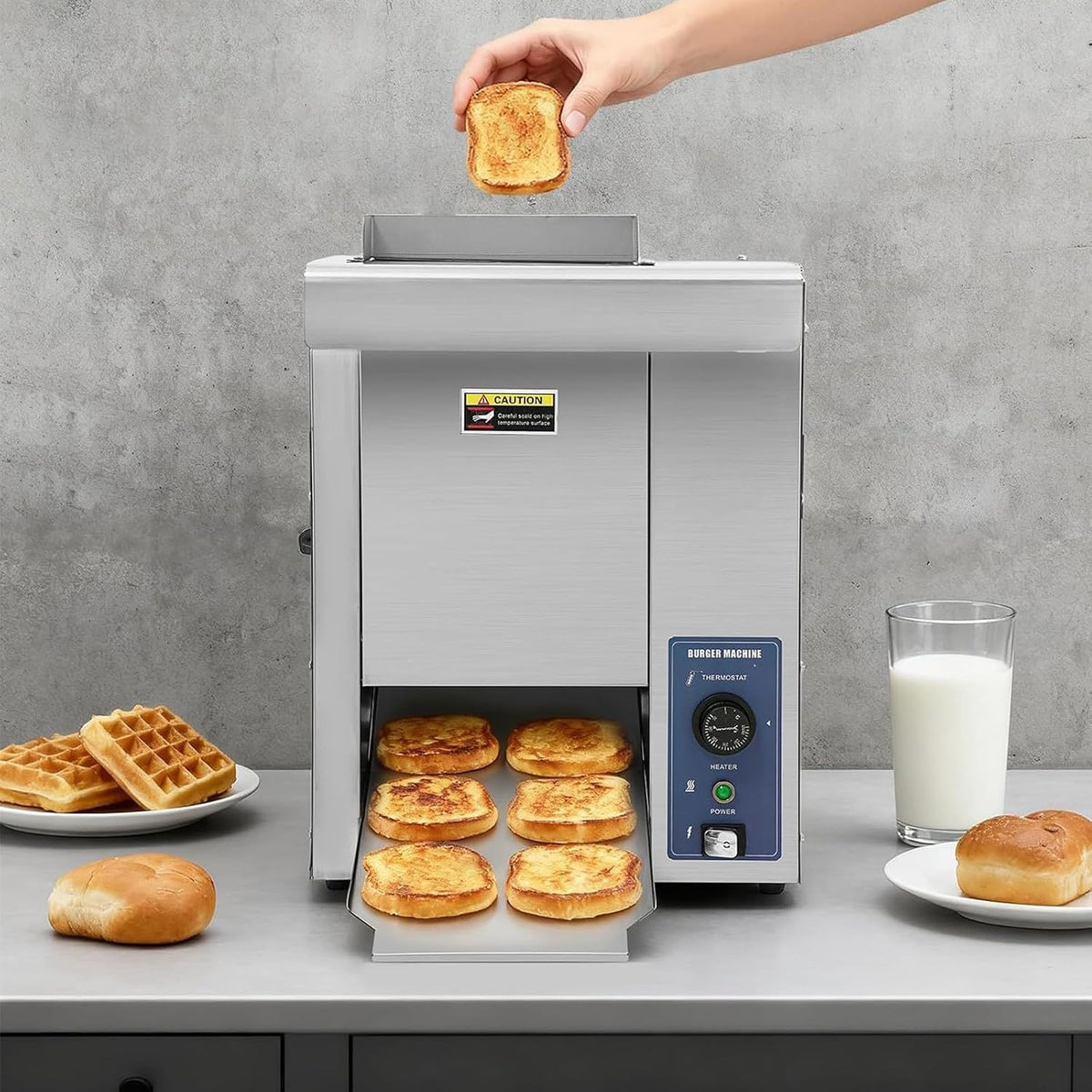 ZenSeFarin Brotbackautomaten, 42,5 x 29,5 x 61,5 cm / 16,73 x 11,61 x 24,21 Zoll, 2000 W, 2000 W, Edelstahl, Schwarz