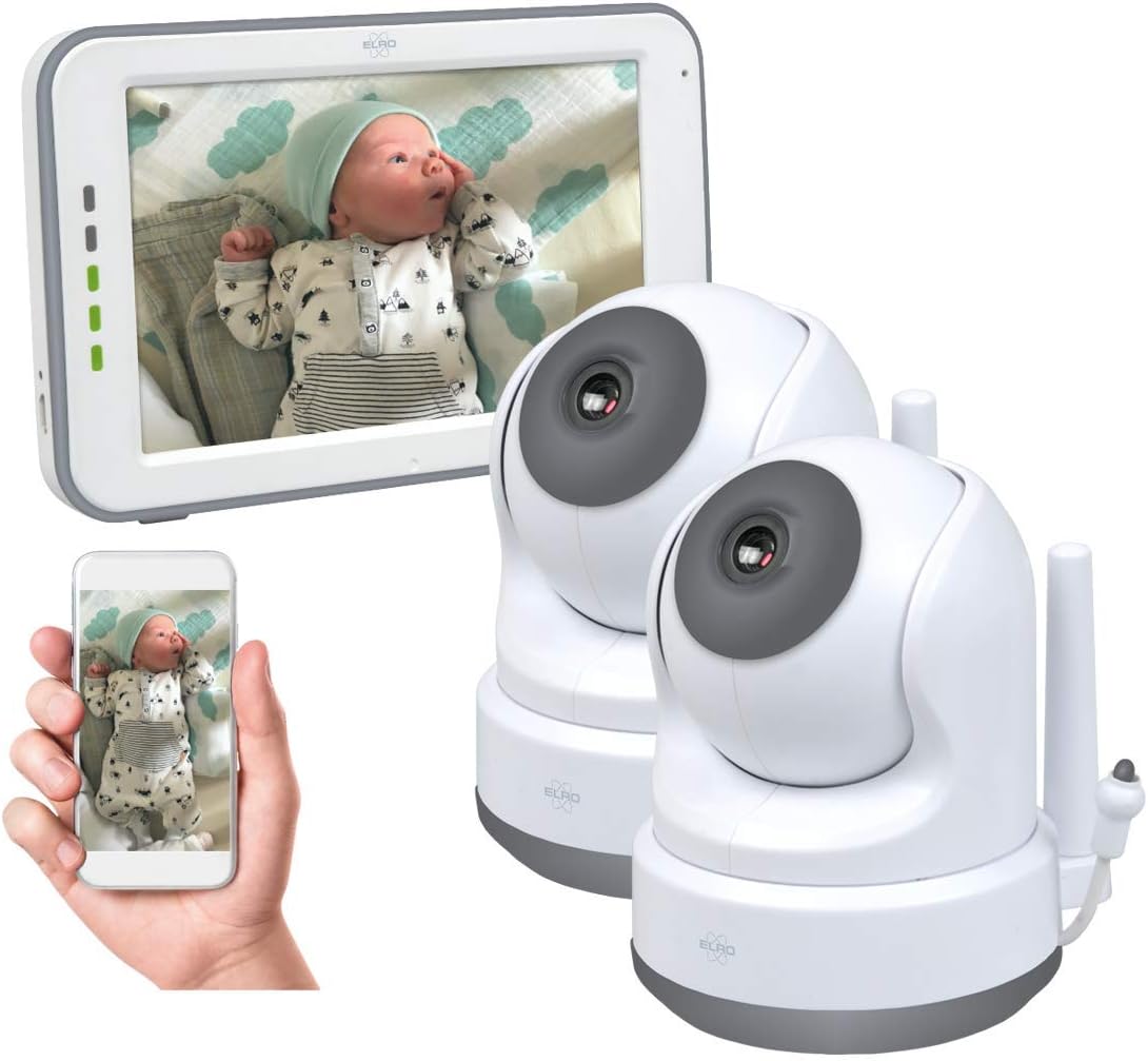 ELRO Monitor, 12.7 cm, Schwarz, BC3000-2 Babyphone Royale-Babyfon-mit Touchscreen HD-und, 1 Stück (1er Pack)