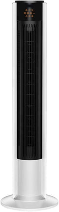 OUPAI Turmventilator, 40 W, Weiß, Ventilatoren, leise 3-Gang-Oszillationsfunktion mit LED-Anzeige, Fernbedienung und programmiertem 7-Stunden-Timer ，