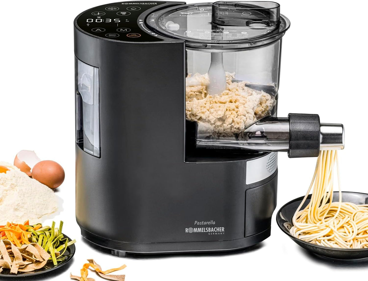 Rommelsbacher Nudelmaschinen, Silber, Elektrische Nudelmaschine PM 220, bis zu 800 g frische Pasta, integrierte Waage