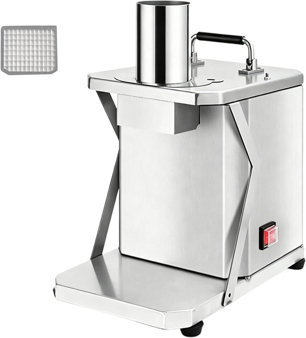 FRANREADER Gemüsehobel, 200 W, 15 mm, 6 mm, Schwarz, Gemüsewürfelschneider Elektrisch Profi -, 165 lb/h - Würfeln ohne Kraftaufwand - 5 Größen 6