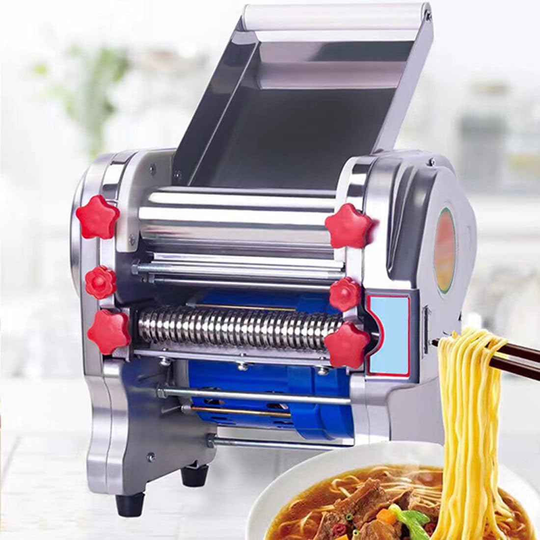 GJBMXSM Nudelmaschinen, Silber, Gewerbliche Elektrische Nudelmaschine Für Gastronomie Und, Automatische Nudelmaschine