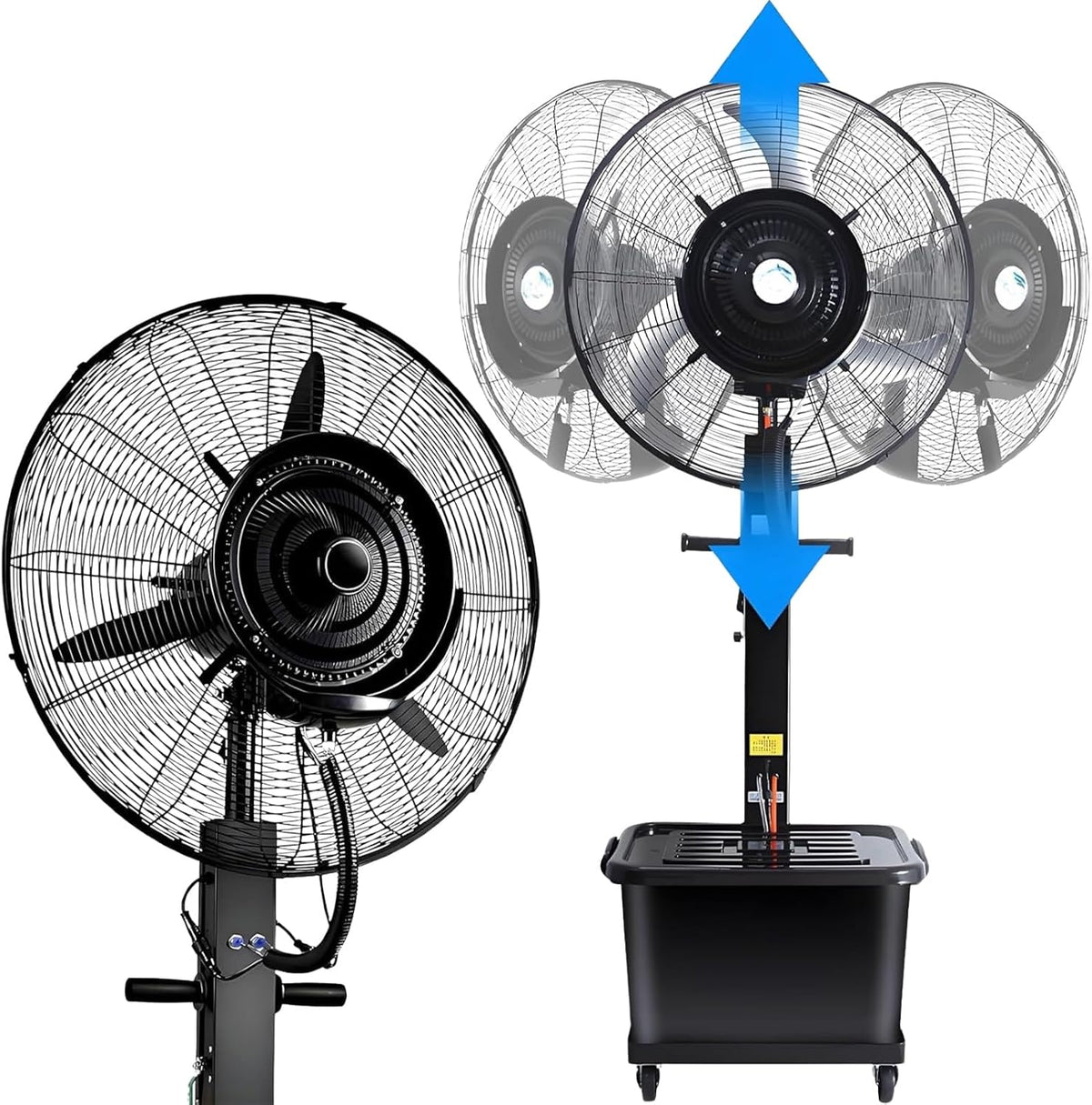 Standventilator, 42 l, Weiß, für den Außenbereich mit Hochgeschwindigkeits-Luftstrom und, 3 einstellbare Geschwindigkeiten zur Kühlung zu Hause