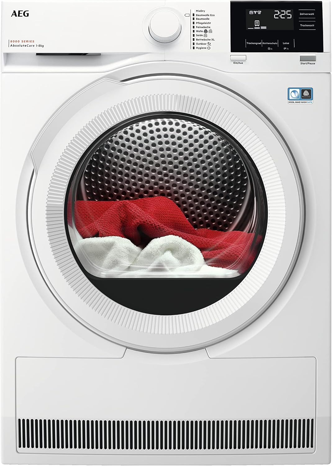 AEG Wärmepumpentrockner, 8.0 kg, Weiß, TR8T60680 / /AbsoluteCare - Wolle-Seide-Outdoor trocknen /
