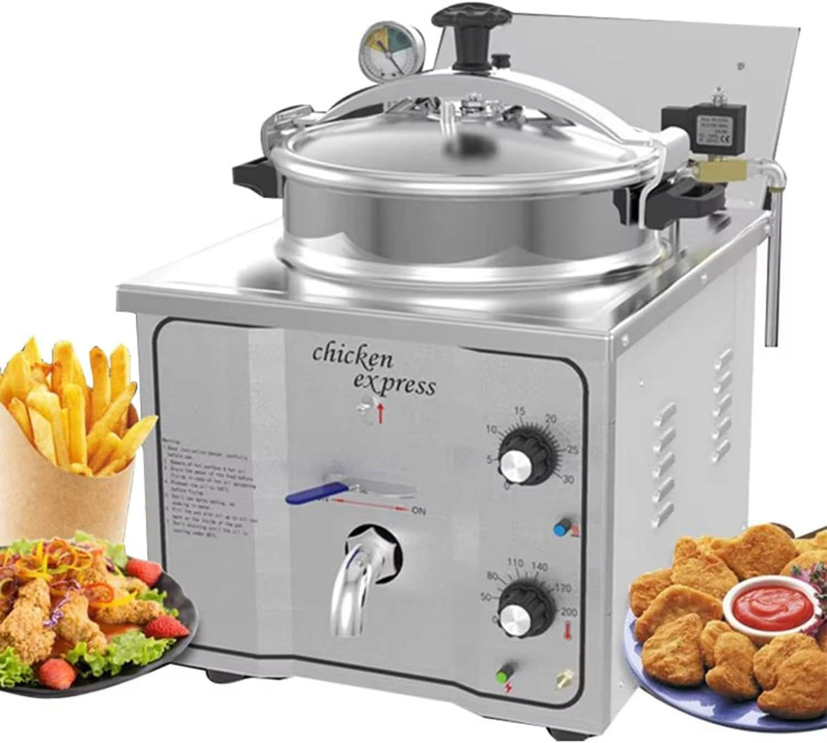 IROEJT Heissluftfritteuse, 16 l, 3 kW, Silber, Gewerbliche Fritteusen , Heißluftfritteusen, elektrische Druckfritteusen