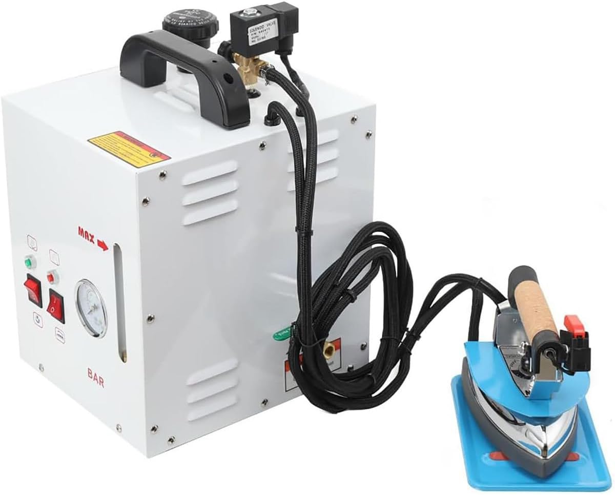 GYKOZY Dampfglätter, Schwarz, Industrie-Dampfbügeleisen, elektrisches Dampfbügeleisen, gewerbliche Bügelstation mit 4-Liter-Wassertank
