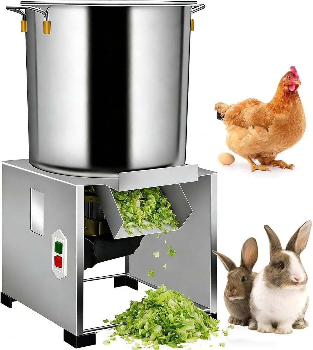 RoyceBee Gemüsehobel, 1800 W, 1800 W, 120 kg, Edelstahl 304 (verstärkt), Silber