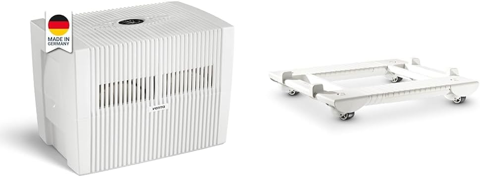 VENTA Luftbefeuchter für ein Zimmer, Weiß, Luftwäscher Comfort Plus LW45, Luftbefeuchtung und Luftreinigung (bis 10 µm Partikel)
