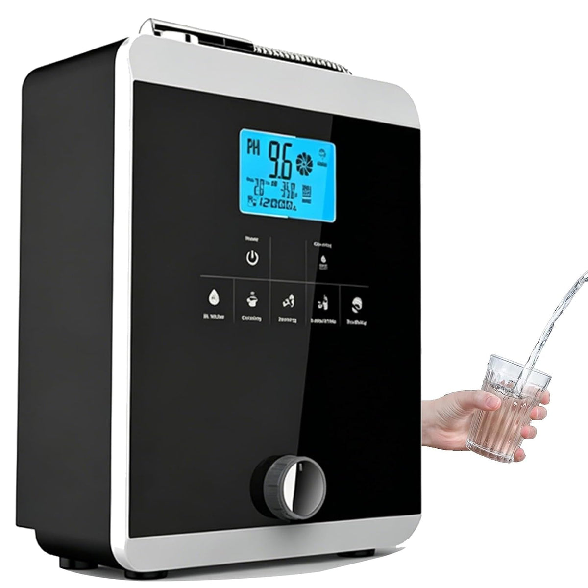 CHENWY Wasseraufbereiter, 8000 Liter, Schwarz, Wasserionisator und Wasserreinigungsmaschine, PH 3-11 Alkalische Säure Wassermaschine