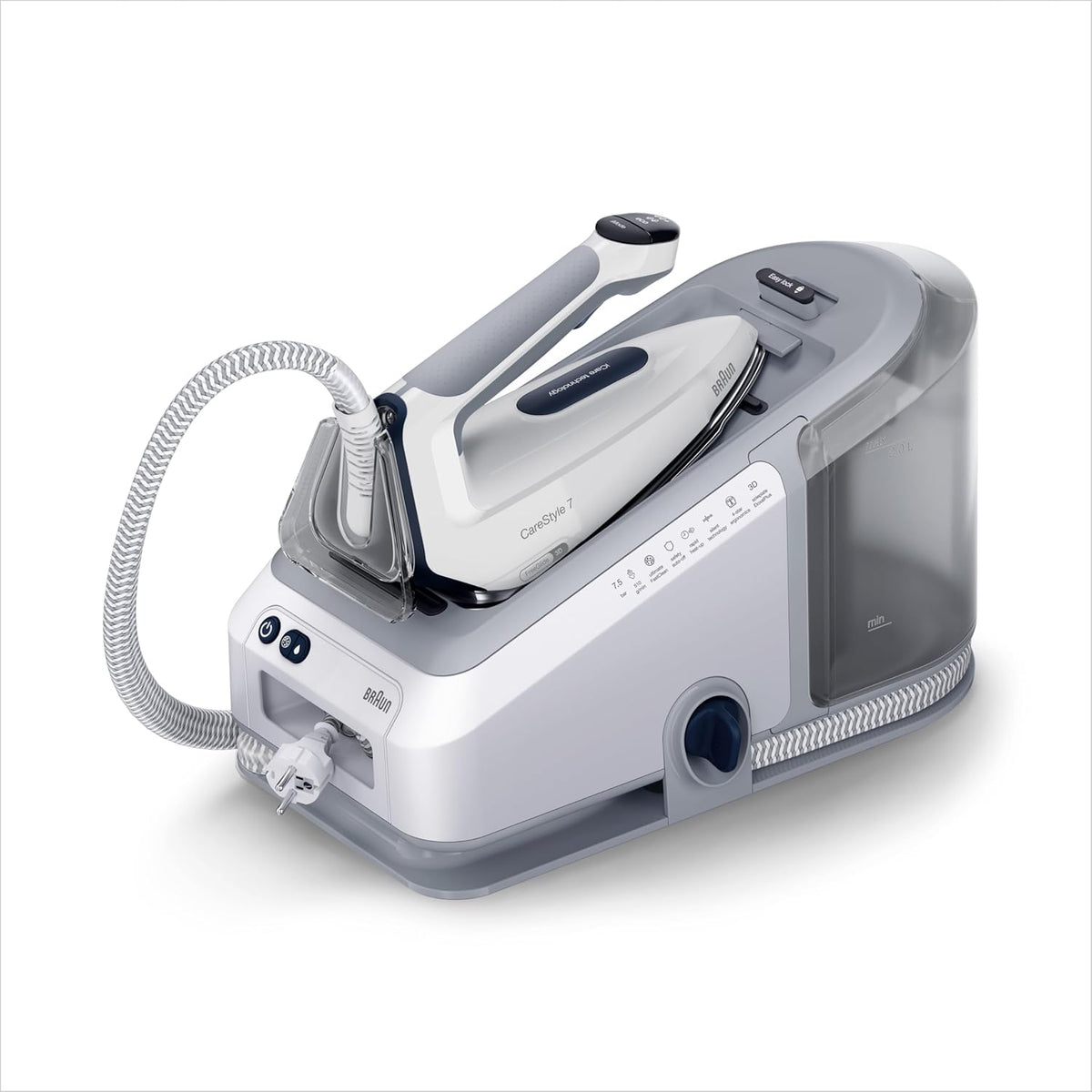 Braun Powerstation, 2700 W, 2 l, Braun/Violett, CareStyle 7 IS7262GY Dampfbügelstation mit professionellem, FreeGlide 3D