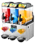 VEVOR Kompressor, 45 L, Silber, Gewerbliche Slush Eis Maschine Slushie-Maker mit 3 Tanks, Crushed Ice-Maschine aus Edelstahl für 180 Tassen Margarita