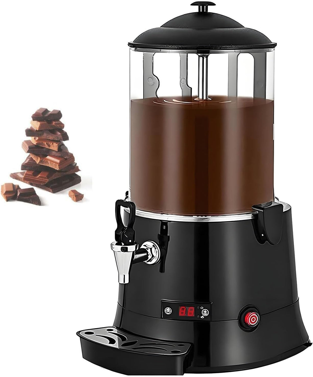 GTHTUHFD USB-Getränkewärmer, 10 L, Schwarz, Gewerbliche Heißschokoladenmaschine, Temperaturregelung Von 86 Bis 194 °F