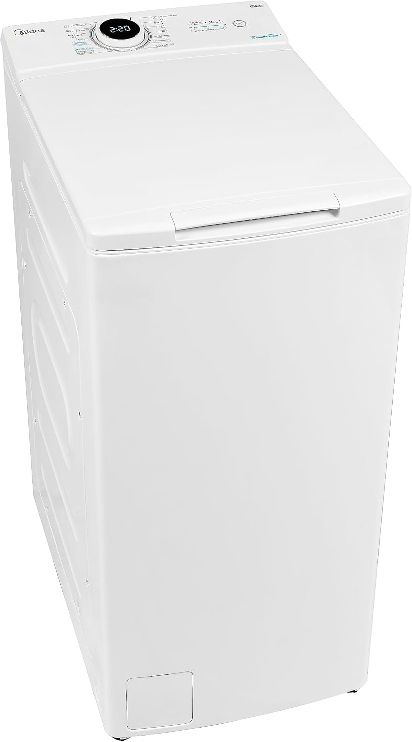 Midea Waschmaschine, 7 kg, Weiß, Toplader BLDC Motor Energieklasse A MF10ET70B, 1200 U/min, Dampffunktion, SoftOpener