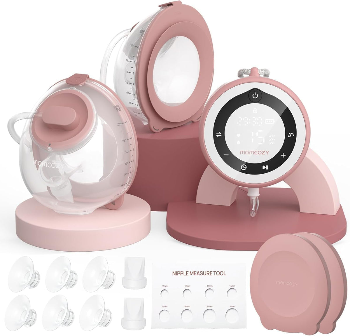 Momcozy Brustpumpen, 24 mm, Schwarz, V1 Pro Milchpumpe Elektrisch, Tragbare Doppelmilchpumpe
